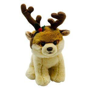 Gund BOO Worlds Cutest‎ Dog Plush Reindeer Antlers 4043147 Holiday 8 inch Pom